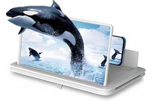 HOIDOKLY Versión de Lupa de Pantalla, Lupa de Pantalla 2026 para Teléfono Celular, Películas, Videos y Juegos, Amplificador de Escritorio para Personas Mayores de Lectura (Blanco, 12inch)