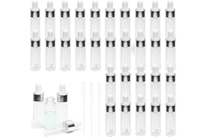 DONDEEN 30pcs 5ml Dropper Bottle,Empty Mini Bottles with 3pcs Dropper Pipettes Golden Aluminum Alloy Cap,Refillable Small Sample Vials Container for Essential Oils Perfume Cosmetic Liquid