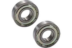 Othmro Lot de 2 Roulements à Billes à Double, 10x28x8 mm, Roulements à Billes en Acier au Carbone avec Double Blindage, Roulement à Billes à Gorge Profonde 6001ZZ, pour Machines de Jardin et Outils