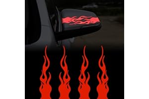 TOMALL Adesivo riflettente a fiamma, per auto, moto, skateboard, laptop, decorazione fai da te (rosso)