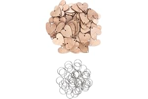 CIMAXIC 50 Pièces Formes De Cœur De Calendrier En Bois, Naturel à Personnaliser - Tranches De Bois Avec Années Pour Créations Artisanales Et DIY,Bambou Pendaison Éclisse