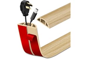 LSGCQ Passage de Cable au Sol adhésive PVC Flexible goulotte Passe Cable pour Bureau Maison entrepôt Concert (1m×5cm, Grain de Bois Jaune Clair)