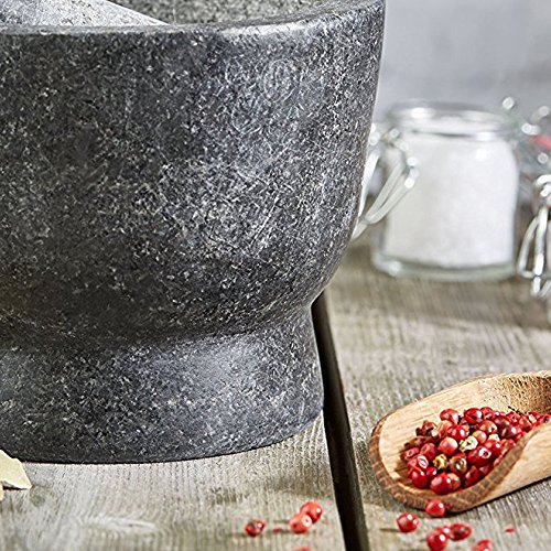 Andrew James Premium Mörser und Stößel Set aus Granit mit Ausguss – Großer 15cm Durchmesser – 2 Jahre Garantie - 9