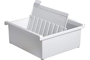 HAN 965-0-11, Card index tray A5 landscape. Innovative, attractive design holds 800 cards, supplied with 1 support plate with clear index tab, light-grey