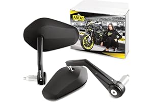 Area1 Lusterko wsteczne do motocykla klasy premium, sprawdzone podęk?tem E, CNC/aluminium, zestaw lusterek wstecznych (prawo+lewe), kompatybilne z KSR, Moto
