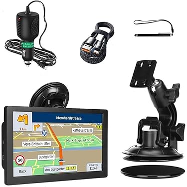 GPS Voiture/camion 22,9 Cm - Cartes UK/Europe 2025 Mises à Jour à Vie - Itinéraire Personnalisé Poids Lourds - Guidage Vocal - Fonctionne Hors Ligne