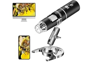 STPCTOU Wireless Digital Microscope 50X-1000X 1080P Handheld Portable Mini WiFi USB Microscope Camera with 8 LED Lights for iPhone/iPad/Smartphone/Tablet/PC