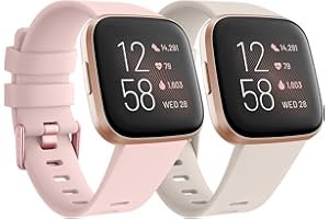 Zoye Silicone Sport Replacement Straps Compatible with Fitbit Versa Lite/2 for Women & Men