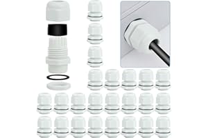 LALATOK 24Pcs Pressacavi M20, Pressacavo Impermeabile IP68 con Anello di Tenuta, Regolabile 6-12mm IP68 Pressacavi, Pressacavo Elettrico per scatola di derivazione da giardino esterno