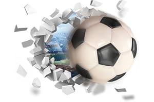 WakiHong 60 * 30 CM 3D Adesivi Murali Calcio,Cameretta Stickers Murali Calcio,3D Calcio Poster,per Soggiorno Camera da Letto Ragazzo Adolescente.