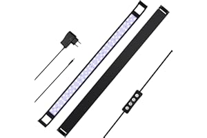 SWANEW LED Éclairage d'aquarium 25W Lampe d'éclairage d'aquarium Lampe d'aquarium à lumière bleue blanche avec support réglable pour plantes d'aquarium de 90 à 110 cm