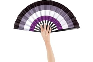 Nogsay Handfächer Bunt,Faltfächer Bambus Oxford Kungfu Rave Fächer Groß,Faltbare Hand Fan Chinesische Japanese Deko Sommer Fecher für Hochzeit,Party,Tanz,Musikfestival,Leistung(Gemischte Farbe)