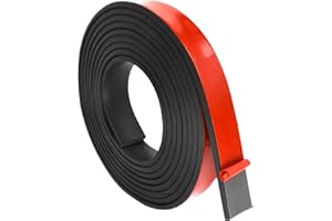 TUAKIMCE Neoprene Rubber Strips, 20mm(W) x2mm(T) x3m(L) Adhesive Solid Rubber Strip Sheet, RubberStrip Rolls & Strips Gasket with Adhesive Backing for Crafts, DIY, Warehouse Floor, Liner, Seal