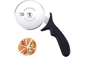 MSY BIGSUNNY Pro Pizza Cutter, Stainless Steel Pizza Cutter Wheel, with Super Sharp Pizza Slicer Dia 4-inch(10cm), Dishwasher Safe