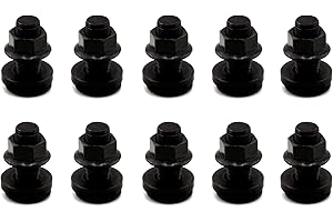 VanEssential L-Track Single Stud Bolt M10 x 1.0 Thread (Metric) 25mm / 1 inch Venture Track Accessory Black- 10 pcs