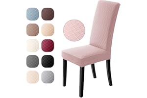 Eozakavod Stuhlhusse, 4 Stück, Elastan, Jacquard-Muster, Universalbezug, sehr leicht zu reinigen und langlebig (Rosa, 4 Stück)