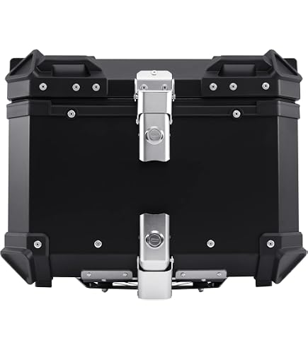 Produktbild von Motorrad Top Case, Universal Aluminium Motorradkoffer,45L 55L 65L 80L 100L Roller Koffer Helmkoffer Heckbox Mit Sicherheitsschloss, Alu Top
