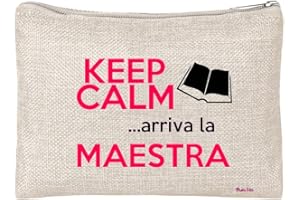 REGALI PAZZA IDEA Pochette Bustina Maestra Insegnante porta oggetti Astuccio scritta nome Personalizzabile Scuola idea regalo gadget