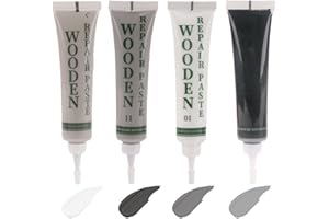 SUUOSL Kit de réparation de meubles en bois, blanc, noir, gris, kit de réparation de sol stratifié pour rayures/fissures/trous/taches et retouche naturelle – Solution de réparation rapide et facile à faire