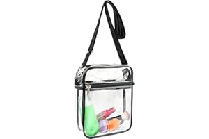 ProChosen Clear Bag for Concert Stadium Approved, Plastic Clear Cross Body Bag with Adjustable Strap, Waterproof Multifunction Transparent Bag for Men Women Work Travel
