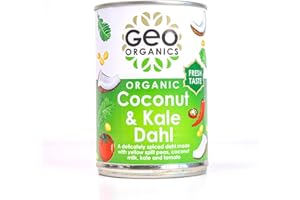 Geo Organics Coconut & Kale Dahl 400g (Pack of 1) | Authentic Indian Side Dish | Low Sugar & Salt | Certified Organic | Vegan Meals & Gluten-Free Food | Mild Spice Level
