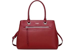 David Jones - Elegancka damska torebka - Torba na ramię Skóra Syntetyczna - Tote Shopper PU Leather Różne przegródki - Moda City Lady Trend, Czerwony, Talla única, nowoczesny