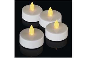 EMOS LED-Teelichter, 4 Stück flammenlose weiße Kerzen mit Flacker-Effekt, Dekoration für Weihnachten, Allerheiligen, Partys, IP20 für Innen, mit Batterie, Vintage-Warmweiß