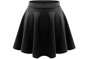janisramone Kids Girls Children New Plain Flippy Flared High Waistband Stretch Short Mini Skater Skirts