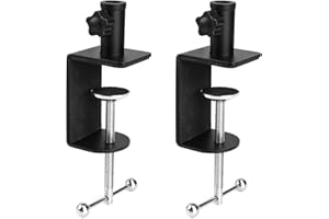 Brazo Microfono Abrazadera C, PARFCO 2 Piezas Accesorios Escritorio, Abrazadera de Soporte con Tornillo Ajustable, Abrazadera Resistente C para Grosor de Escritorio de Hasta 6cm