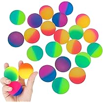JOYIN 24 pezzi, Flummies per bambini da 32 mm, riempitivi sacchetti per feste, palline di gomma, diametro spaziale colorato, riempitivo per calze, regalo di compleanno