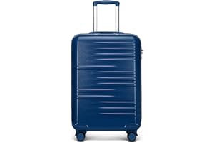 British Traveller Maleta de Cabina 54CM Maleta de Viaje Rígida con Cerradura TSA (Azul)