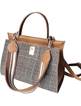 Moda Woolen PU-Leder Multifunktionale Shopper Bag Daypack Umhängetasche Vintage Damen Handtasche Tote Cross Body...