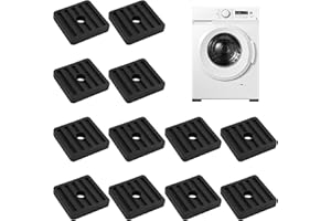 LYTONIX 12 Pièces Mini Tapis Anti Bruit et Vibration pour Climatiseurs,Pied en Caoutchouc Support en Caoutchouc pour Meubles Moins Mouvement, Patin Anti pour Climatiseurs et Musculation