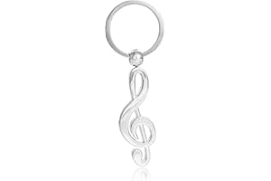 mugesh Llavero con llave de violín, bonito regalo para músicos, plata, 5,5 cm
