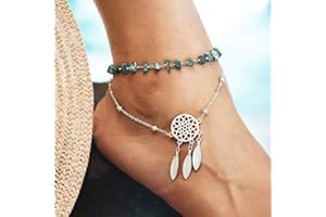 Yean Turquoise Cheville Plume Rêve Catcher Cheville Bracelet De Mode Argent Pied Bijoux Chaîne pour Femmes et Filles