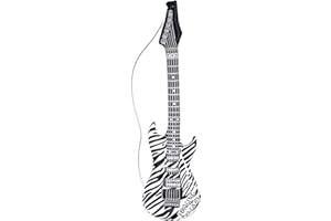 Amakando Guitarra Hinchable Decorativa Rockstar de Goma, diseño de Cebra