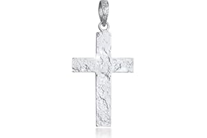 Kuzzoi Colgante plata de ley 925 maciza para collares, colgante cruz de 54 mm de alto, 7 g de peso