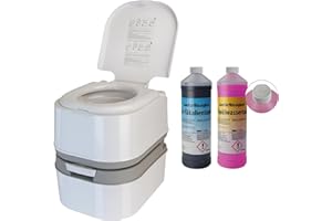 Montafox Toilette Portatile WC Chimico 24 litri - Opzionalmente disponibile: Liquido Sanitario e Spruzzatore