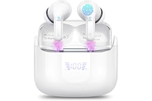 ORDTOP Cuffie Bluetooth, 2024 Auricolari Bluetooth 5.3 Driver Dinamico HiFi Stereo, 40Ore Cuffie Wireless, 4 ENC Mic Cancellazione Rumore Cuffiette in Ear, Cuffie Senza Fili IP7 Impermeabile/USB-C/3.8g Mini