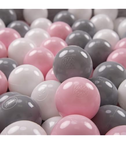KiddyMoon Plastic Balls For Children 6cm Color Certified, Black White Blue Red Yellow Turquoise, 200 Balls/6Cm