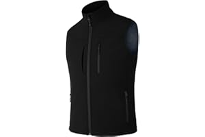 cioiniei Men's Fleece Lined Windproof Vest Warm Zipped Pockets Outerwear Leisure Sleeveless Gilets Lightweight Waterproof Softshell Jacket