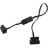Futheda OBD-II/EOBD-Diagnosekabel, 16-polig, Stecker auf Buchse, rechtwinklig, OBD2-Adapter-Verlängerungskabel mit Netzschalt