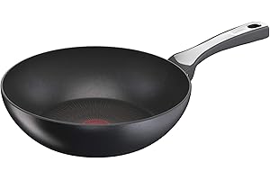 Tefal Unlimited On Poêle Wok, Noir, 28 cm, Résistante aux rayures, Tous feux + induction, Facile à nettoyer, Revêtement antiadhésif, Thermo-Signal, Cuisson saine, Fabriqué en France G25919AZ