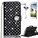 Produktbild Sunroyal Samsung Galaxy S7 Edge G935FD G935F SM-G935 Hülle,3 in 1 Zubehör set Luxus Bling Folio PU Wallet Stand Handyhülle Schutzhüll Schale Etui im Bookstyle Buchstil Klapptasche + HD Displayschutzfolie + Butterfly Schmetterling Schleife Kristall Bling Anhänger Strass Staub Stecker mit Kette Handschlaufe, Black Schwarz