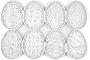 LEEQ Ostern Silikonformen - 8Pcs Hasenei Schlüsselanhänger Formen Kaninchenform Harzformen Silikon Tier Gießformen Für Ostern DIY Kerze Seife Schmuck Handwerk Heimdekoration