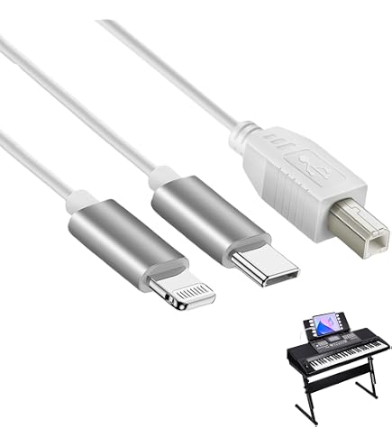 Interfaccia Midi Usb Cavo MIDI USB 2 In 1 OTraki 4.9FT - Per Tastiera, Piano Digitale E Stampante, Compatibile IPhone/Windows Cavo Usb Per Stampante - 3