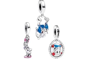 H.ZHENYUE Abalorio Charm 925 Perles En Argent Sterling Animal People pouravec Zircone,Breloque Compatible Européen Bracelets Collier,fête mères Anniversaire Cadeau Bijoux de Noël les Filles 3pcs / Set