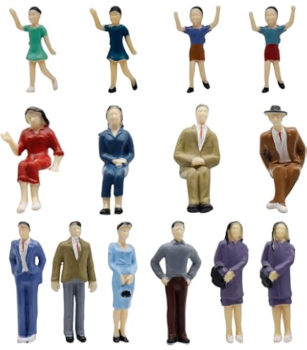 Lot De 20 Figurines Miniatures Assises – échelle 1:50, Personnages Pour Maquettes Architecturales, Trains, Décors DIY