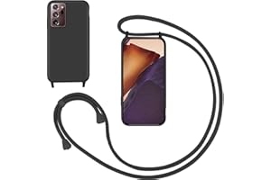 GOODCACY Silikon Handykette Handyhülle für Samsung Galaxy Note 20 Ultra,Smartphone Necklace Hülle mit Band Schutzhülle mit Kette zum umhängen Halskette Flüssig Silikon Case für Galaxy Note 20 Ultra,Schwarz