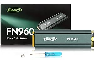 Fikwot FN960 1TB M.2 2280 PCIe Gen4 x4 NVMe 1.4 Unità interna a stato solido con dissipatore di calore - Velocità fino a 5000MB/s, Cache SLC dinamica, SSD Interno PS5 Compatibile